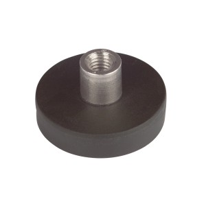 Fix-o-moll Topfmagnet, gummiert, mit Gewindebuchse (13,5 mm x Ø 25 mm).