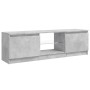 VidaXL TV-Schrank mit LED, Betongrau, 120 cm breit. Wohnwand-Element mit Fächern und Türen.