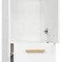Pelipal Hochschrank aus dem Badmöbel-Set Quickset 923, weiß mit Riviera Eiche Dekor und Glasböden.