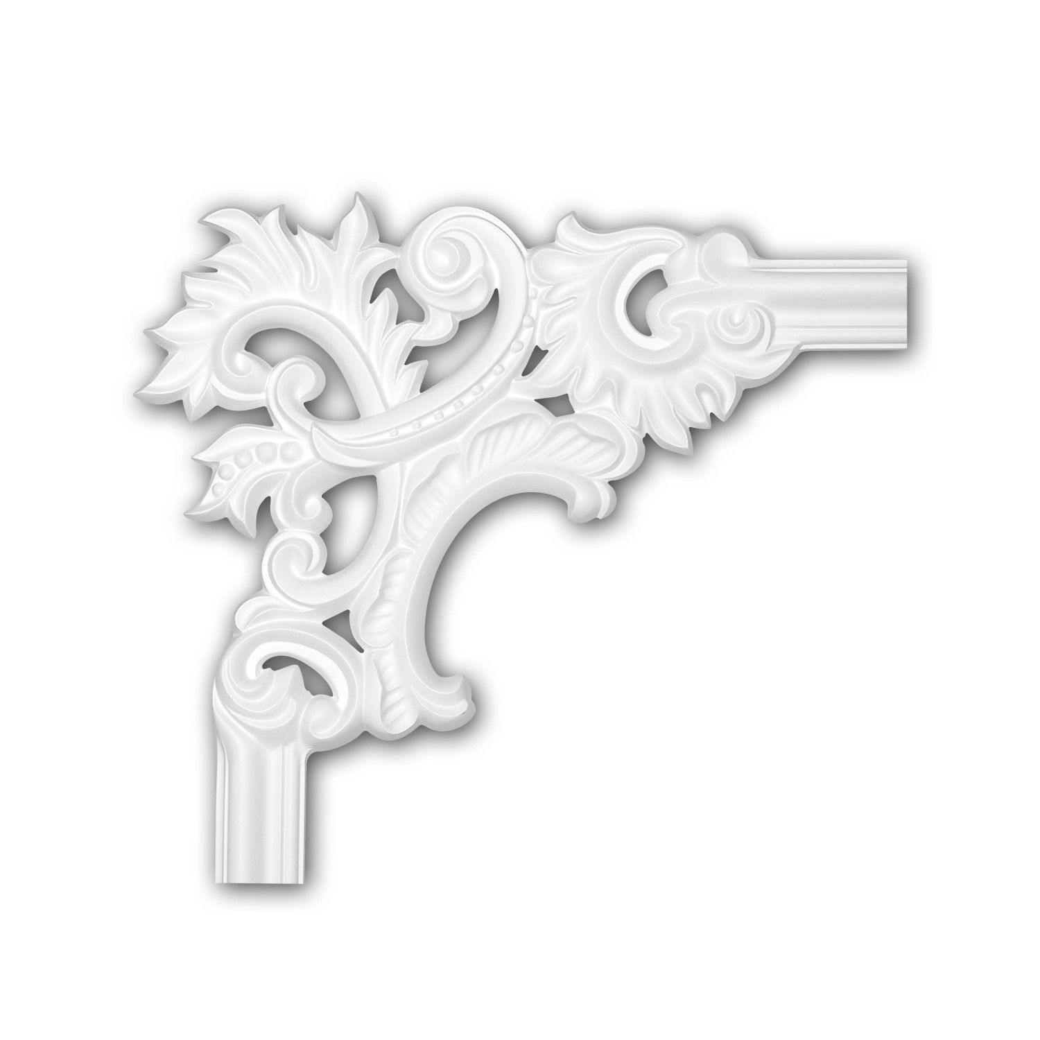 PROFHOME 152299 Eckelement für Wandleiste Zierelement dekoratives Element 32,3 cm x 36 cm x 2,2 cm Weiß