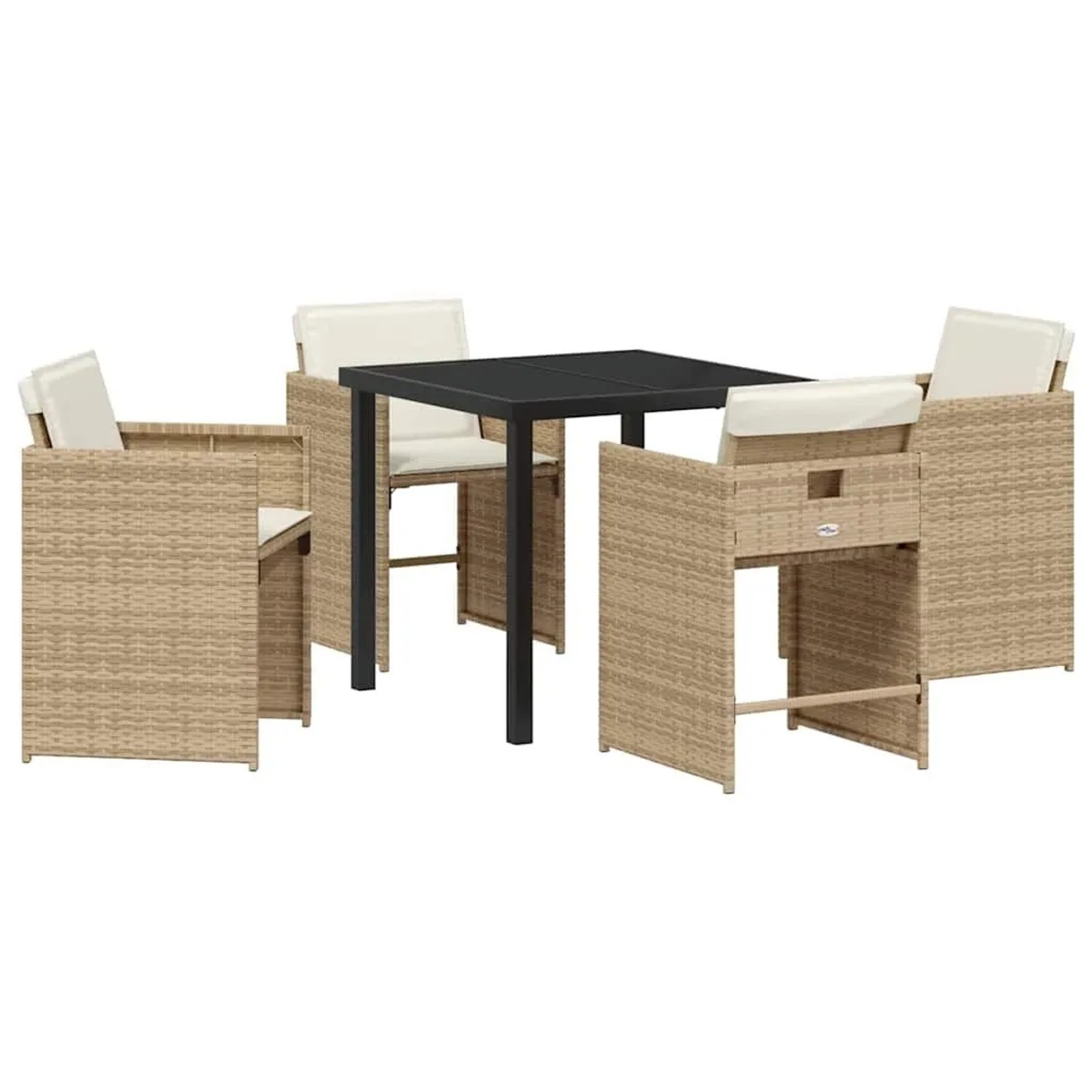 vidaXL Garten Essgruppe 5-Tlg Beige Poly-Rattan 3380701 günstig online kaufen