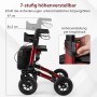 Costway Rollator mit Luftbereifung Faltbar 7-Fach Höhenverstellbar Rot_6
