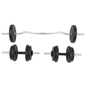 vidaXL Langhantel und Kurzhantel-Set 30 kg 91400