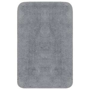 Graue vidaXL Badematte aus Stoff, Teil eines 3-teiligen Sets für Badezimmer.