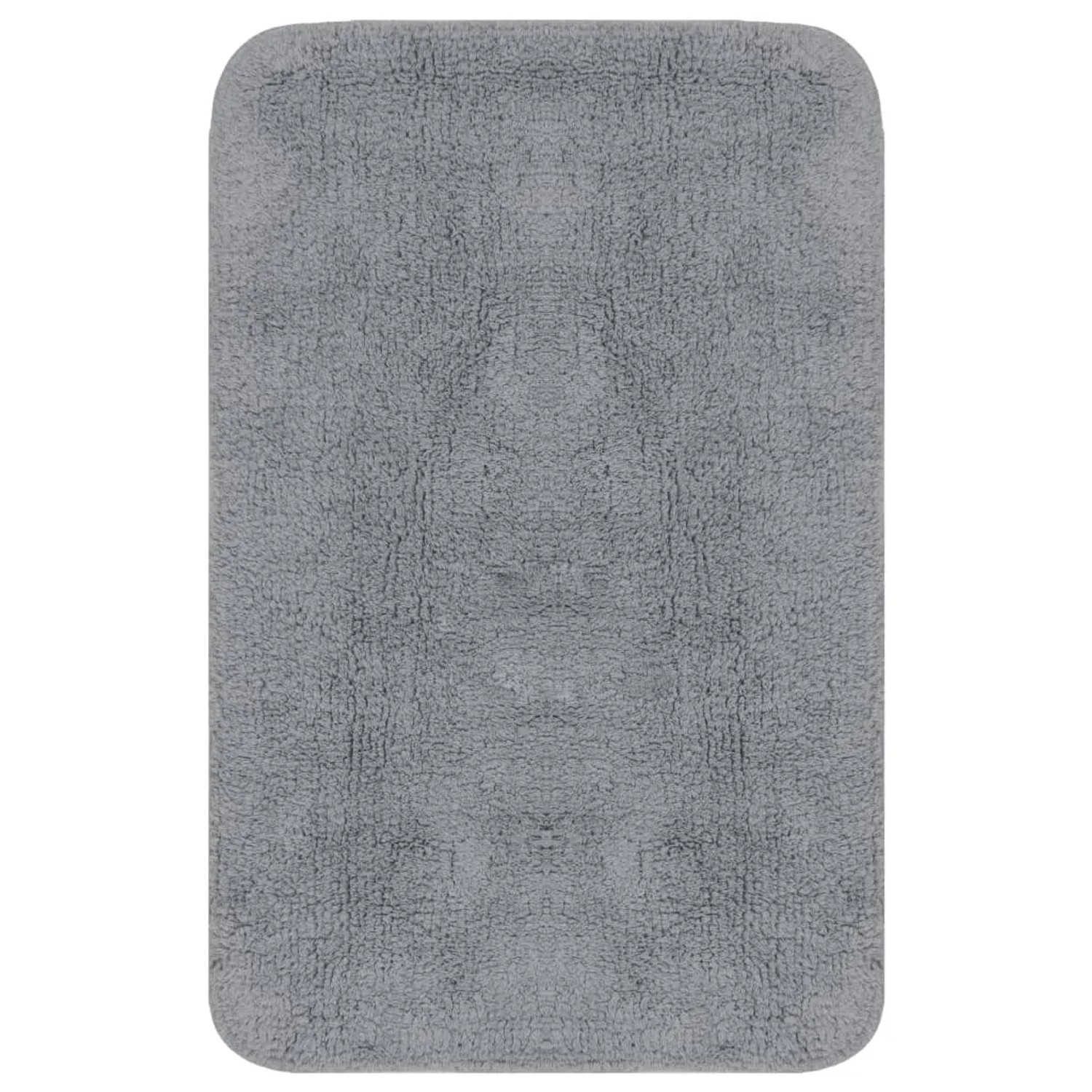 Graue vidaXL Badematte aus Stoff, Teil eines 3-teiligen Sets für Badezimmer.