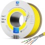 Gelbes CAT 7 Netzwerkkabel (100m) von hb-digital auf einer Spule. Ideal für schnelle Datenübertragung.