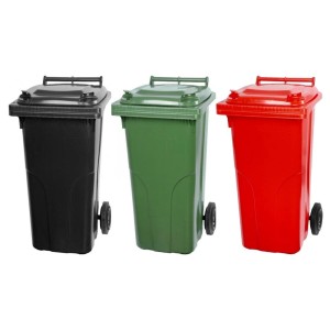 PROREGAL Mülltonnen SuperSparSet: 3x 120L Tonnen in Grau, Grün und Rot.