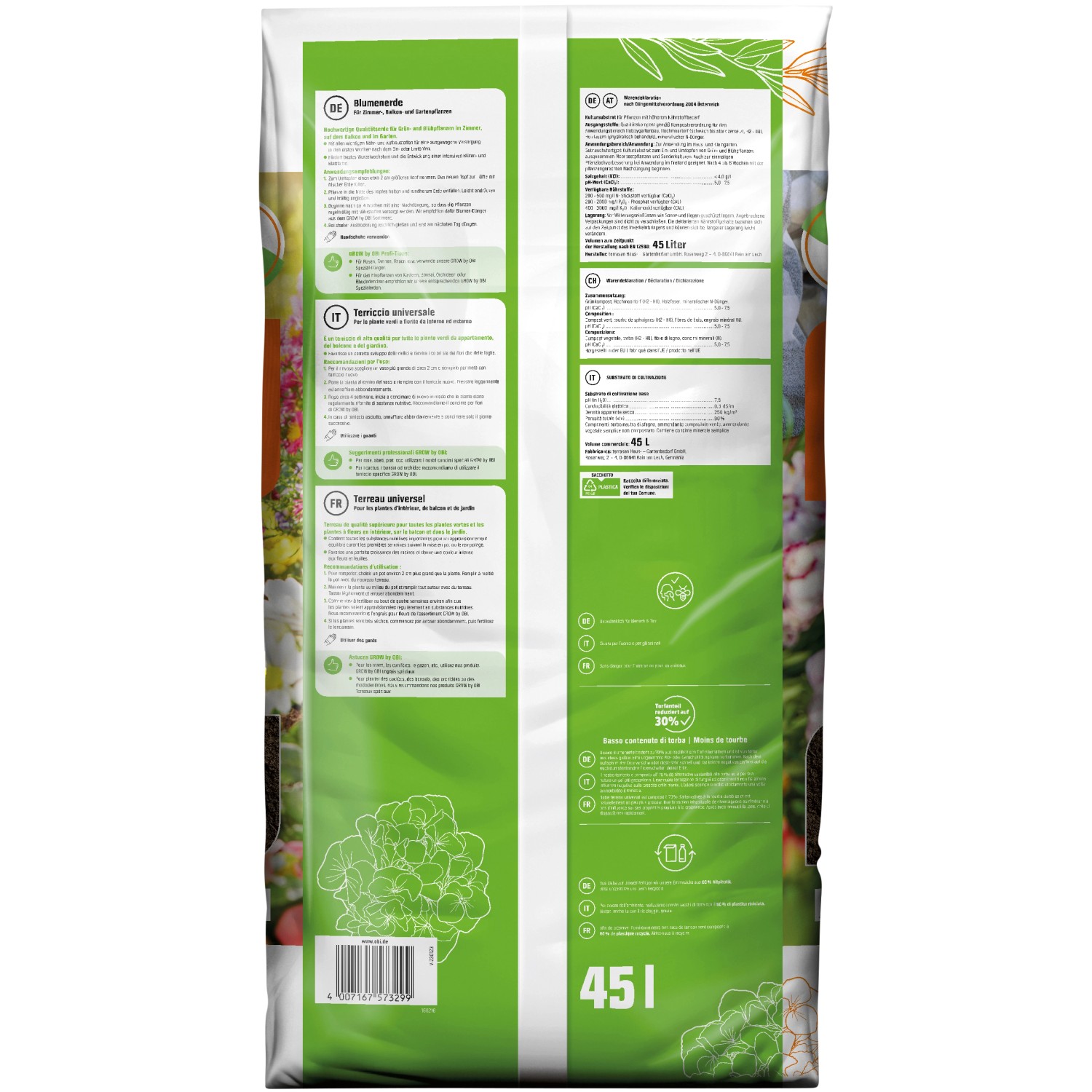 GROW by OBI Blumenerde 45 l kaufen bei OBI