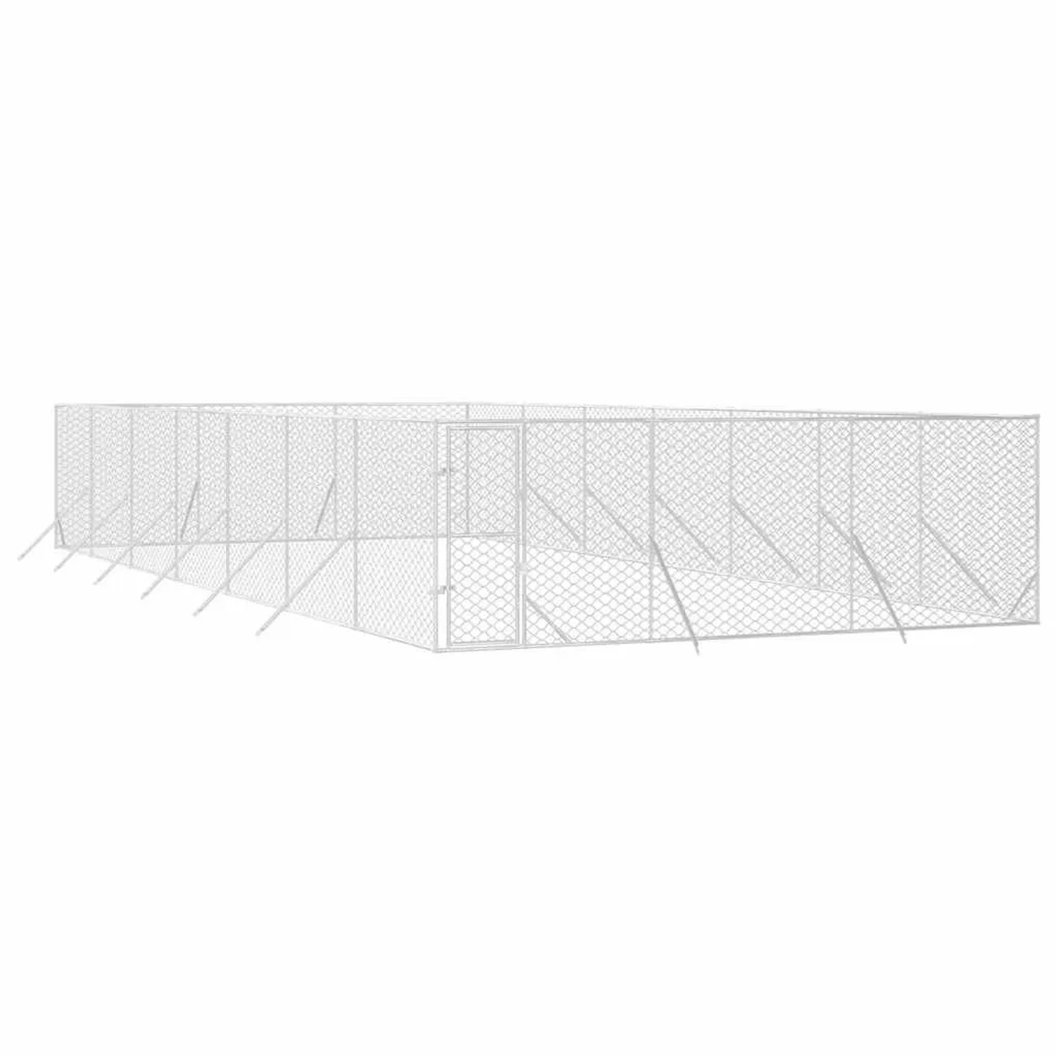 vidaXL Outdoor-Hundezwinger Silbern 6x14x2 m Verzinkter Stahl 3190462