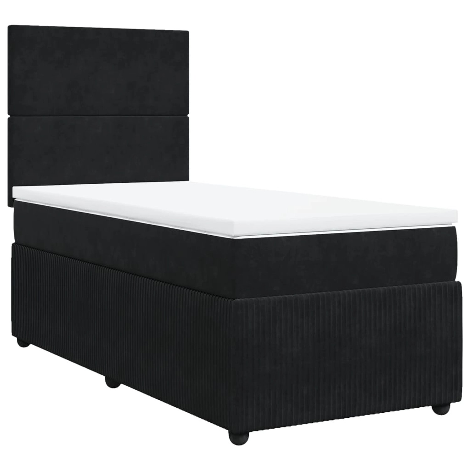 vidaXL Boxspringbett mit Matratze Schwarz 100x200 cm Samt2098771 günstig online kaufen