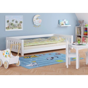 Erst-Holz Weißes Niederflurbett für Kinder 90 x 200 cm Kiefer Massiv Modell 28 ohne Zubehör