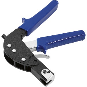 LUX Hohlraumdübelpistole Classic aus Aluminium mit blauen Griffen für Dübelmontage.