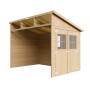 Timbela Anbau-Gartenhaus M339, 6 m², Holz, ohne Seitenwand und Boden.
