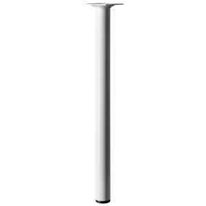 Weißes Hettich Tischbein, 400 mm hoch, Ø 30 mm, für Möbelbau.