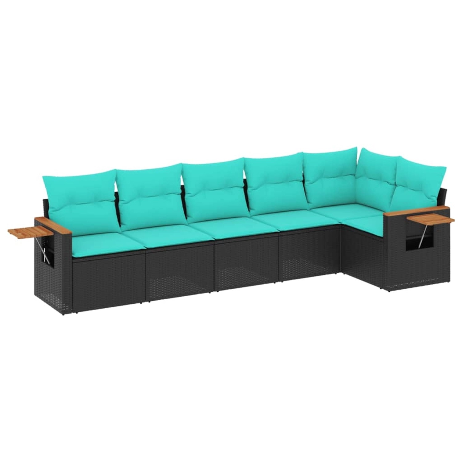 vidaXL 6-Tlg Garten-Sofagarnitur mit Kissen Schwarz Poly Rattan 3226827 günstig online kaufen