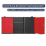 DELUKE Hängeschrank Werkstatt, anthrazit-rot, mit Lochwand, abschließbar, 60x120x20 cm.
