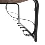 Vasagle Wandgarderobe mit 5 Haken und Regal, braun-schwarz, Detailansicht.