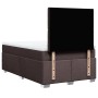 Dunkelbraunes vidaXL Boxspringbett 120x190 cm mit Matratze und schwarzem Kopfteil.