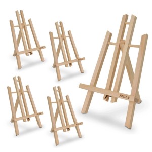 Artina Manchester 5er Set Tischstaffeleien aus Holz, 28cm hoch, ideal für Hobby und Präsentation.