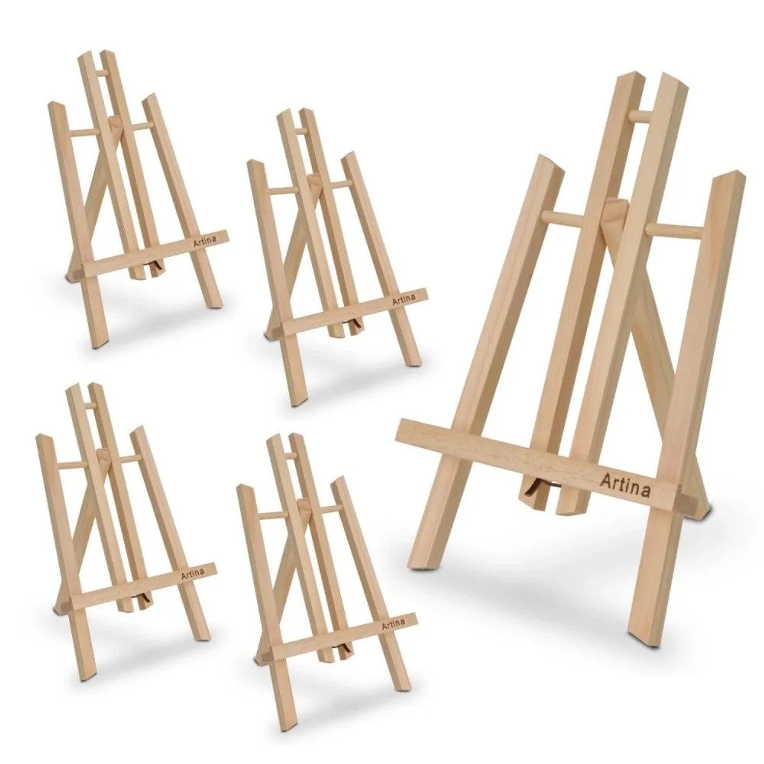 Artina Manchester 5er Set Tischstaffelei Klein aus Holz 28cm