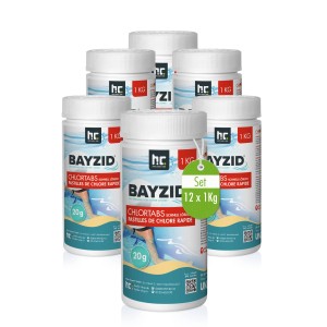 Bayzid Chlortabs, 12 x 1 kg Dose, schnell lösliche Chlor Tabletten zur Pool Desinfektion.
