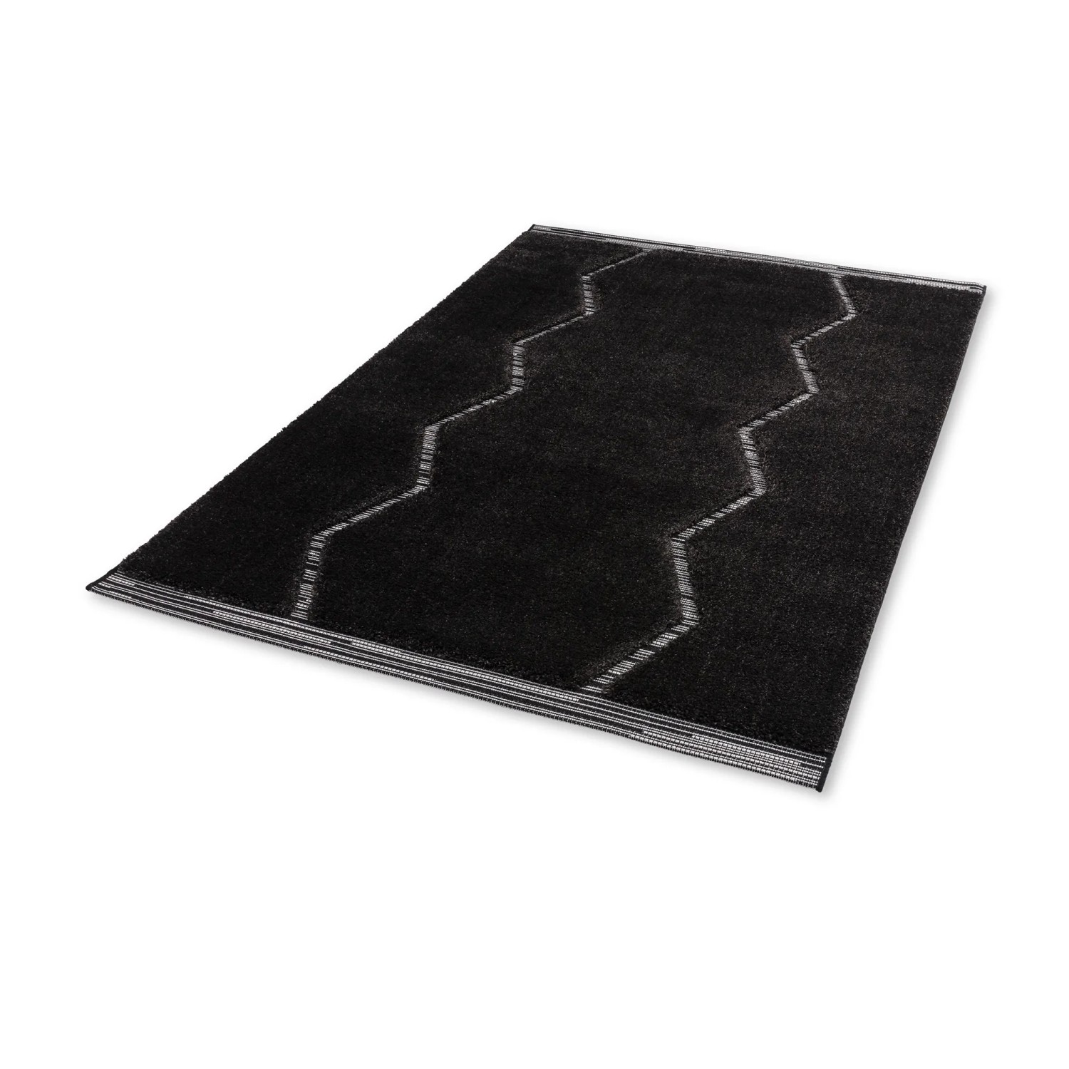 Schöner Wohnen Teppich Winsome Streifen 200 cm x 290 cm Schwarz