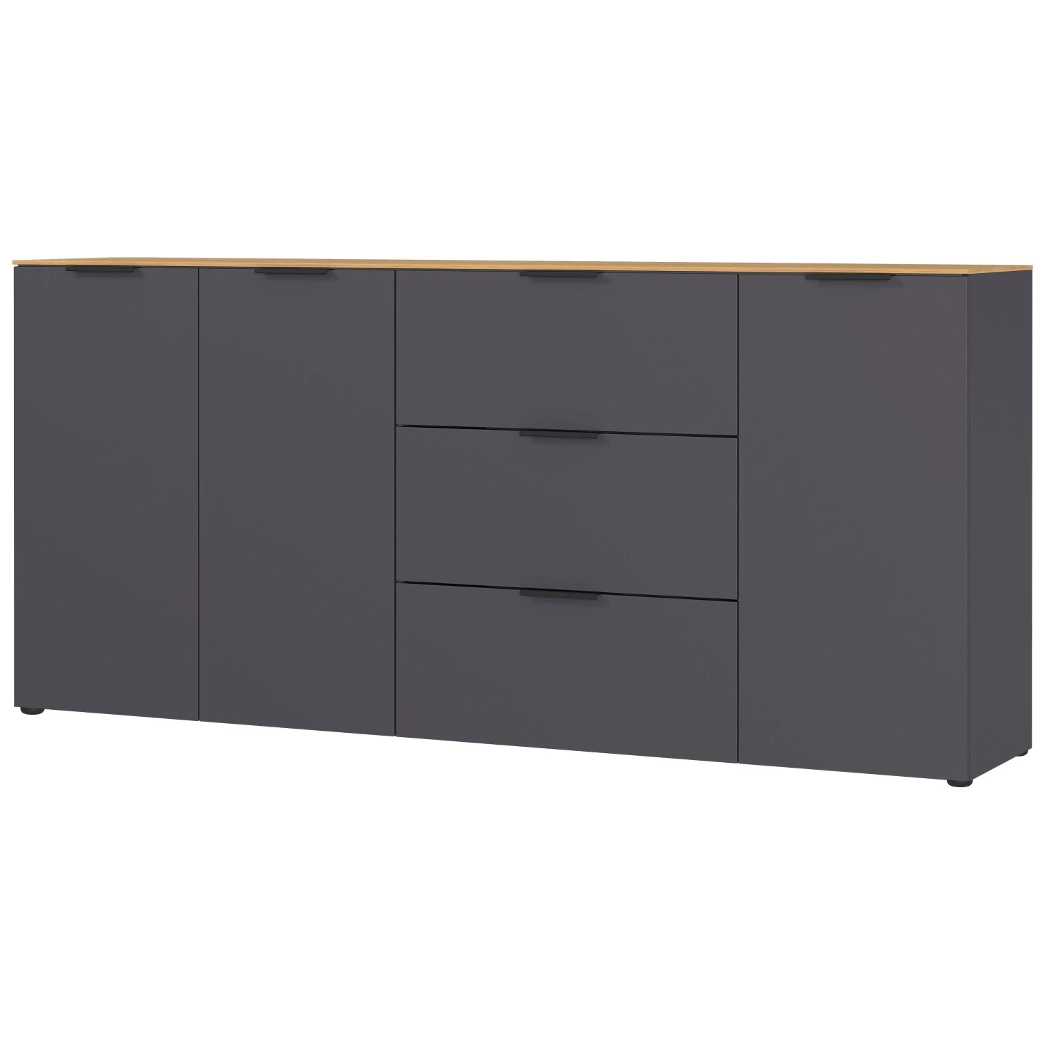 Premium Living Sideboard California in Eichefarben/Graphitfarben