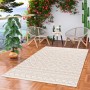Beiger Outdoor Teppich Ottawa mit Ethno-Muster, 160x230cm. Flachgewebe, geeignet für Terrasse und Balkon.