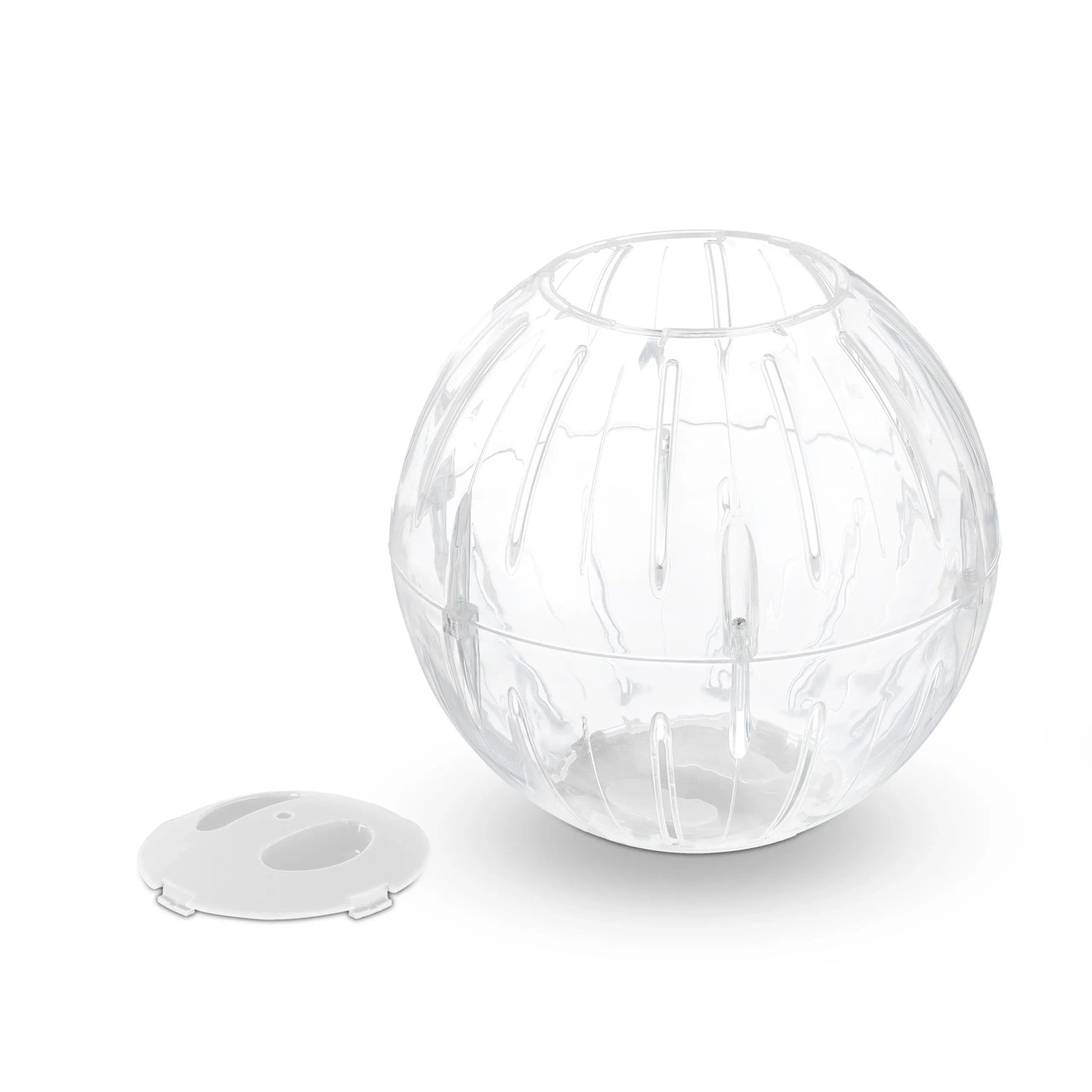 Relaxdays Hamsterball Kunststoff Transparent Weiß Belüftet 18,5 cm 0,22 kg