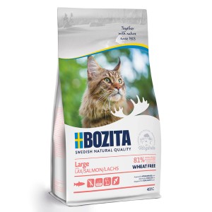 Bozita Katzen-Trockenfutter Large Lachs, weizenfrei, 400g Packung.