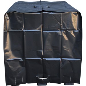 Schwarze UV-Schutzfolie für 1000 l IBC Tank zum Schutz vor Algenbildung.