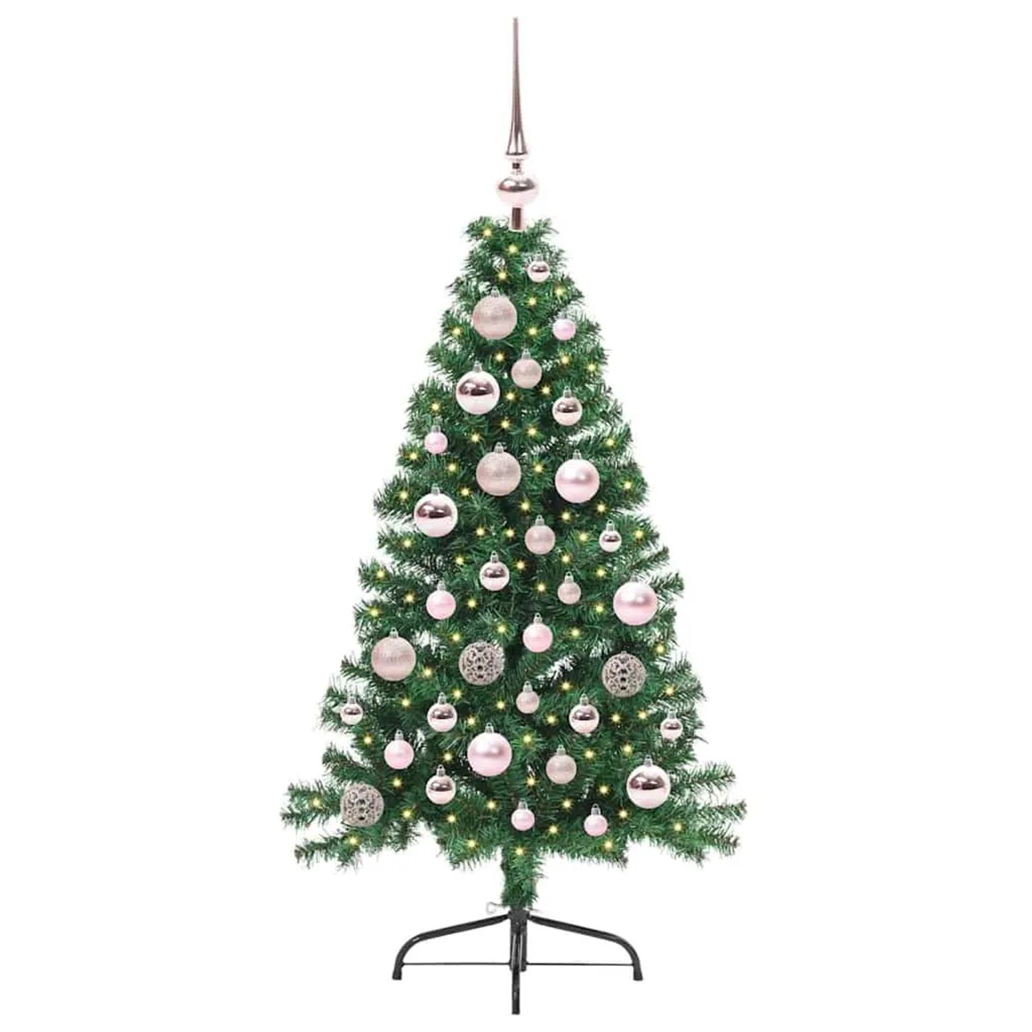 vidaXL Künstlicher Vorbeleuchteter Weihnachtsbaum Grün 120 cm PVC 3396991