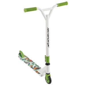 ArtSport Stuntscooter Hawaiana in Weiß und Grün mit tropischem Muster.