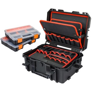 HMF 15603-02 Outdoor Werkzeugkoffer Leer Werkzeugkasten Groß 46 x 36 x 20 cm