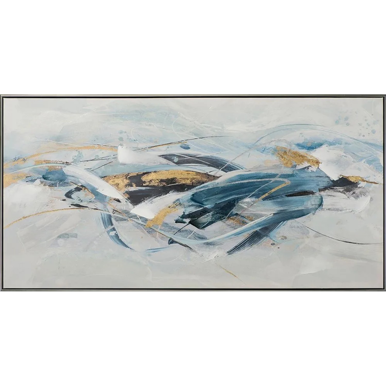 Art Universe Leinwandbild Goldwellen 72 x 142 cm