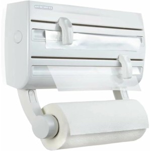 Leifheit Wandrollenhalter Parat F2 mit Folien- und Papierrollen, weiß, für die Küche.