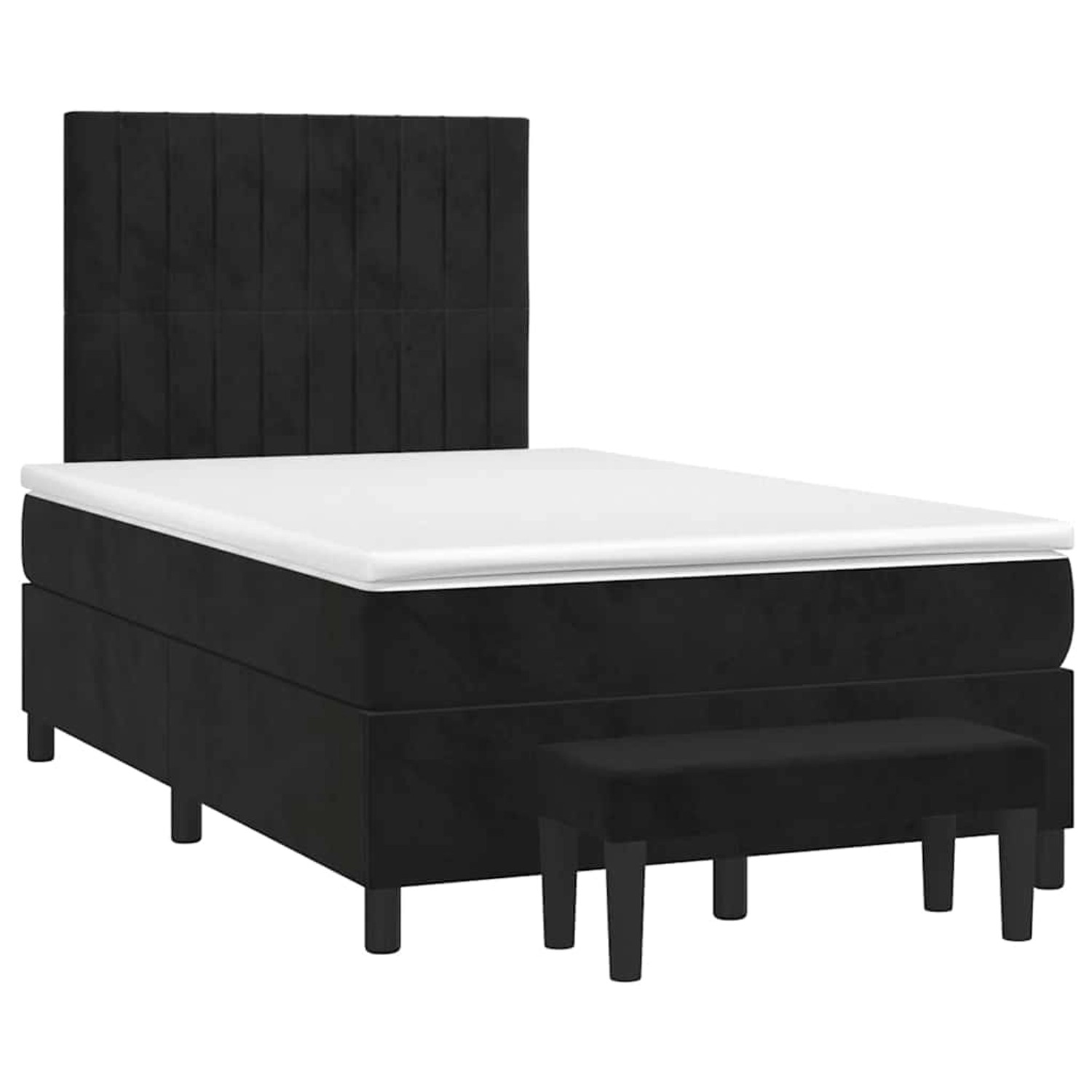 vidaXL Boxspringbett mit Matratze Schwarz 120x190 cm Samt 3270483 günstig online kaufen