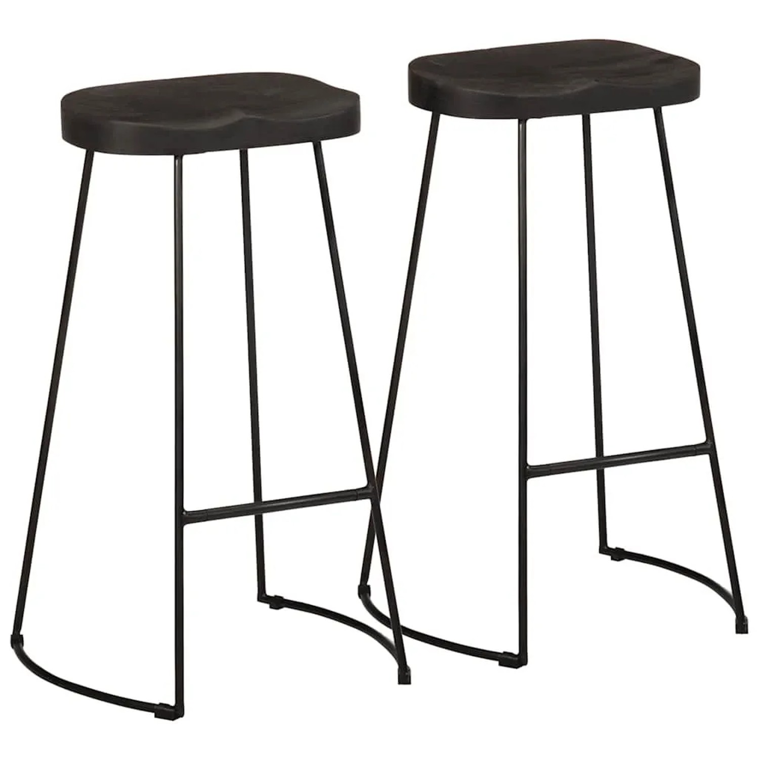 vidaXL Barhocker 2 Stk Schwarz 45x40x78 cm Mango Massivholz 4013527