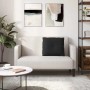 Schwarzes vidaXL Rückenkissen (60x50 cm) aus Mikrofaserstoff auf Sofa.