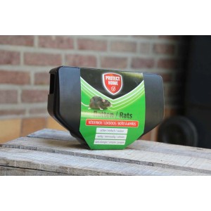 Protect Home Ratten Köderbox, schwarze, manipulationssichere Box zur Rattenbekämpfung.