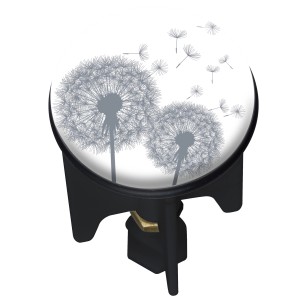 Wenko Waschbeckenstöpsel Pluggy Astera mit Pusteblumen Design in Grau/Weiß.