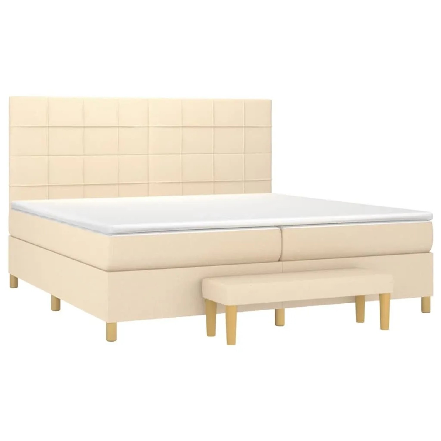 vidaXL Boxspringbett mit Matratze Creme 200x200 cm Stoff 3137186 günstig online kaufen