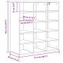 Weißer vidaXL Schuhschrank aus Holzwerkstoff, 77,5x30x83,5 cm, mit 15 Fächern für Schuhe.