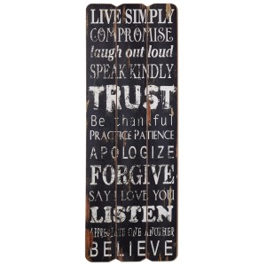 Dekoschild mit Sprüchen im Used-Look für die Wanddekoration.