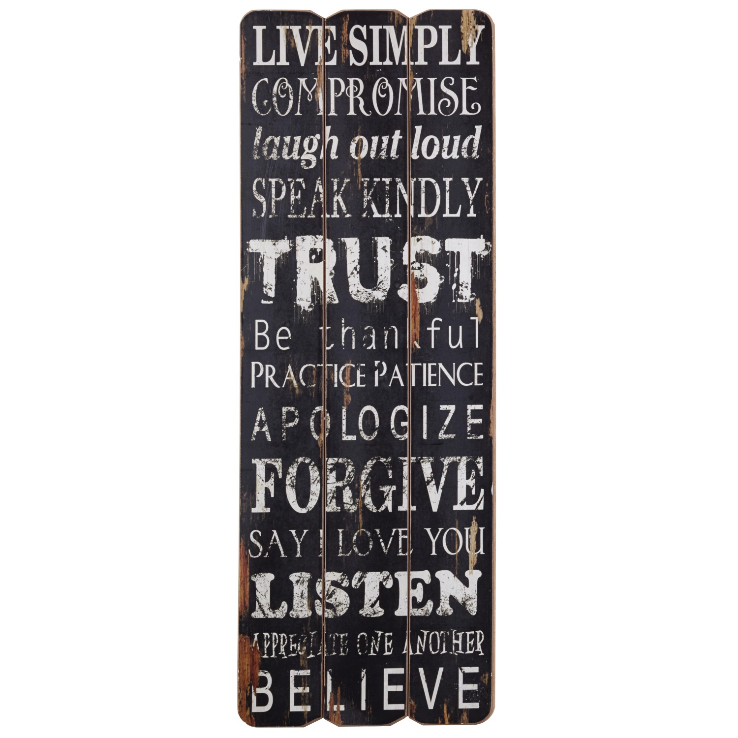 Dekoschild mit Sprüchen im Used-Look für die Wanddekoration.