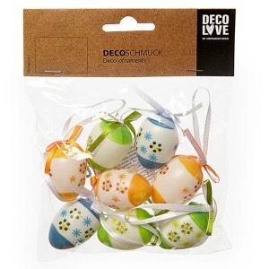 Brauns-Heitmann Behang-Eier, bunt bedruckt, 8 Stück, ca. 4 cm groß, Osterdekoration.