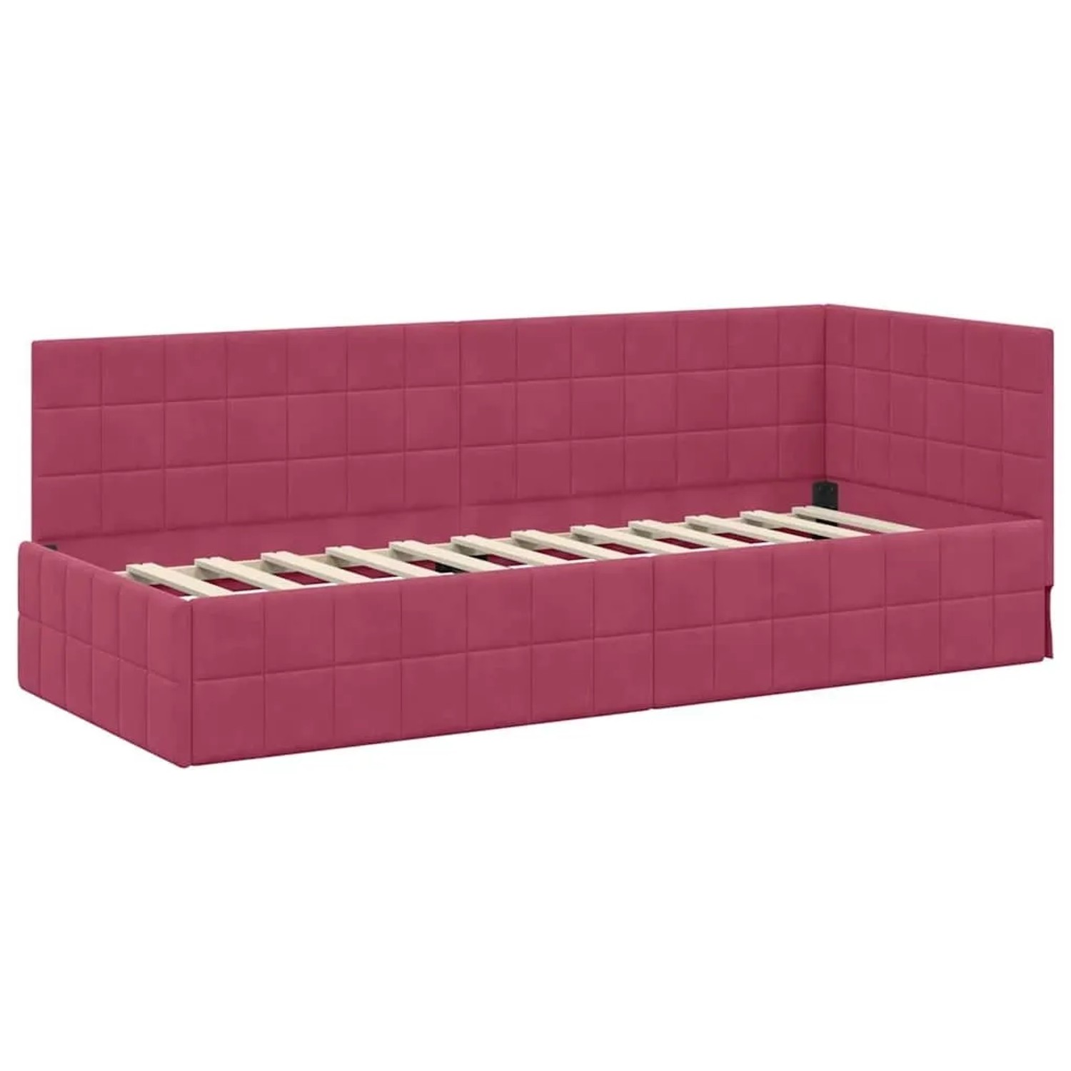 vidaXL Eckbettgestell mit Kopfteil Weinrot 80 x 200 cm Stoff 42016372 günstig online kaufen