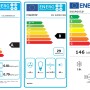 Energieeffizienzlabel für Respekta Economy Küchenzeile mit Herd, Dunstabzugshaube und Kühlschrank.