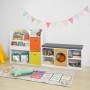 Weißes SoBuy Kinder Bücherregal KMB37-W mit 5 Ablagen und Spielzeug. Kinderzimmer Einrichtung.