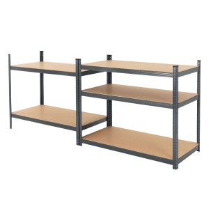 ECD Germany Werkstattregal, anthrazit, 200x100x60 cm, mit 5 MDF-Böden, bis 875 kg belastbar.